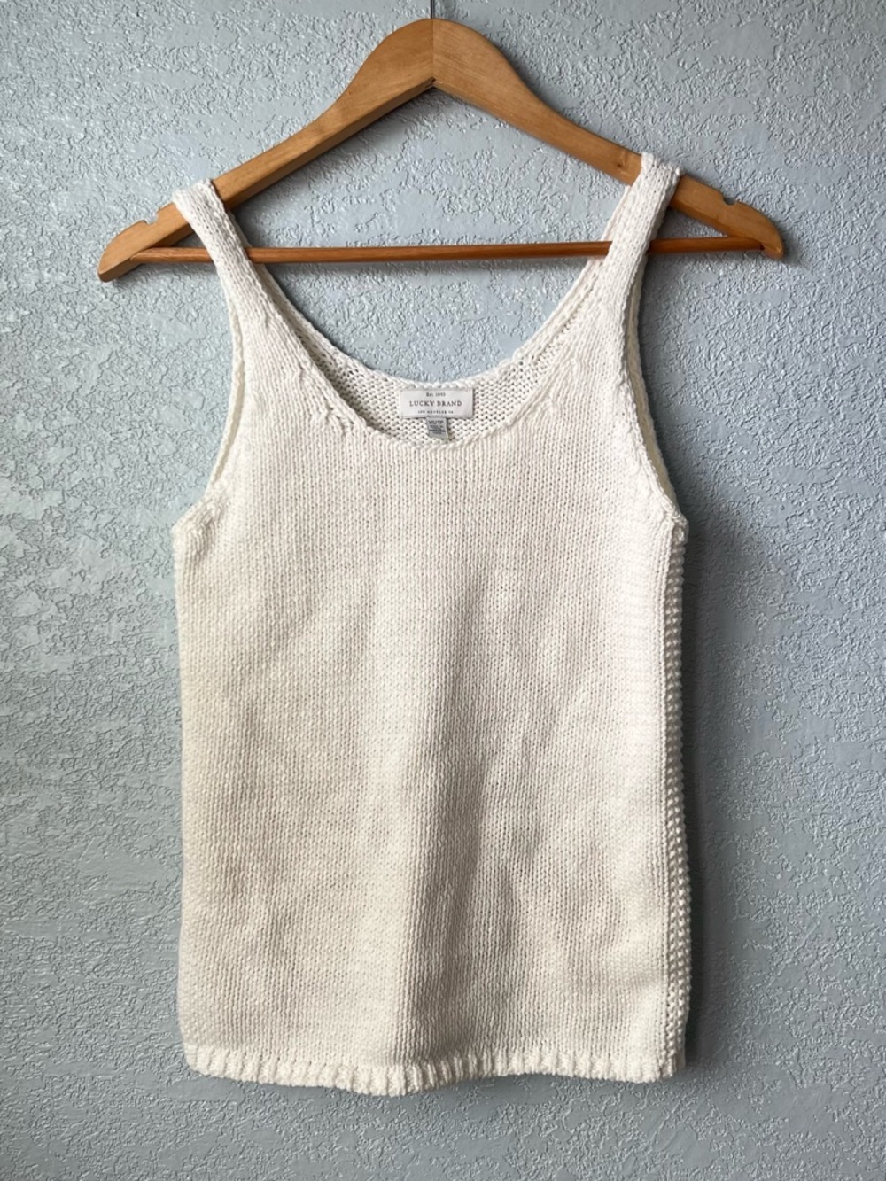 Lucky Brand Cream Knit Tank Sweater Vest Minimalist Capsule XS